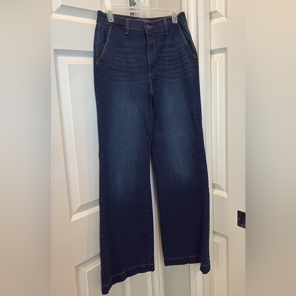 Dark Blue Wide-Leg Jeans
